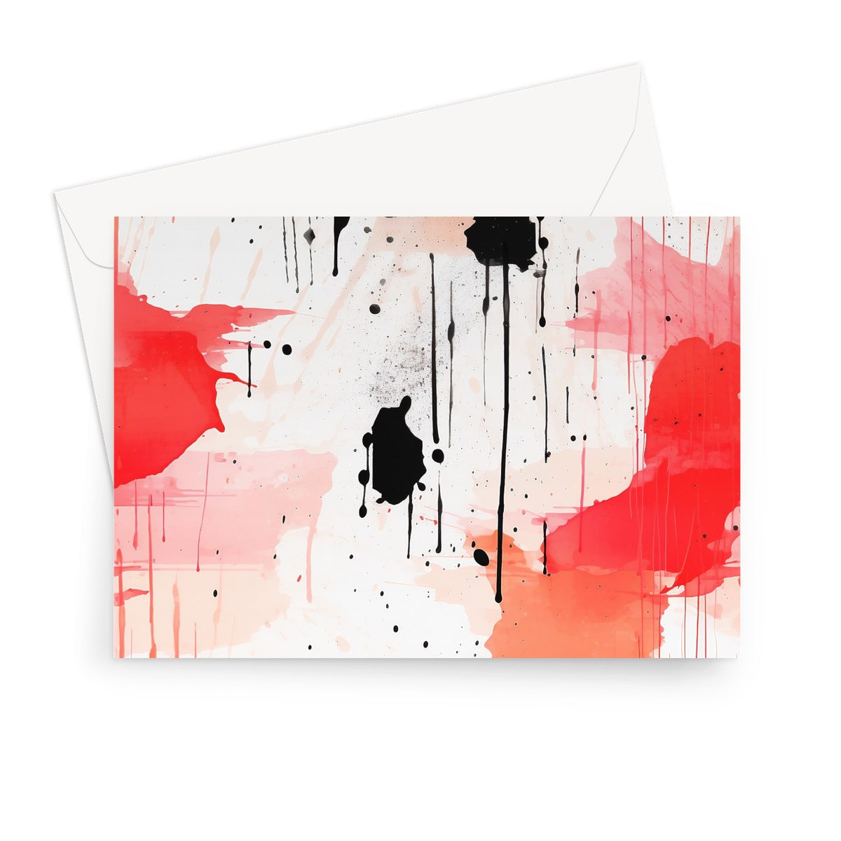 Expressive Red Splasher: Greeting Card with a Red Burst!