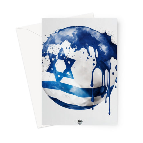Expressive Israeli Wishes // Vibrant Flag Art Greeting Card – A Message of Love and National Pride!