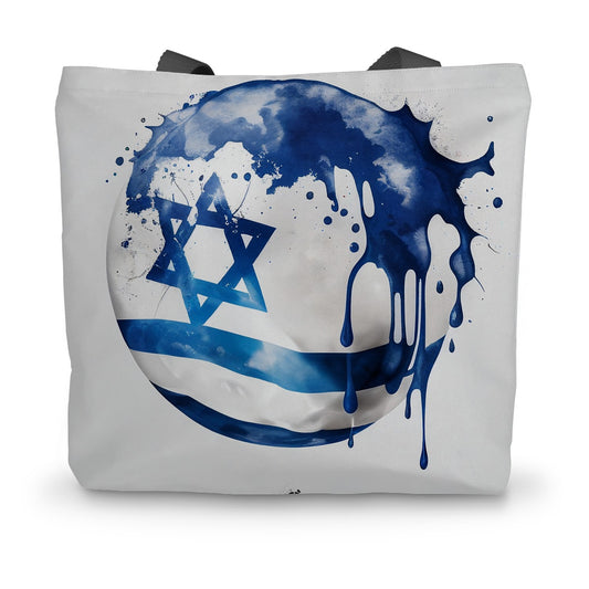 Carry Israeli Spirit: Vibrant Blue Splash Flag Art Tote Bag