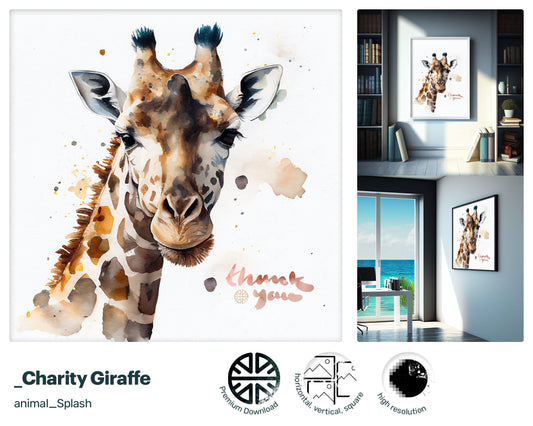 Tall Beautiful Giraffe, Happy Cute Canvas, Zany Outstanding Elegant Intriguing Funny Downloadable