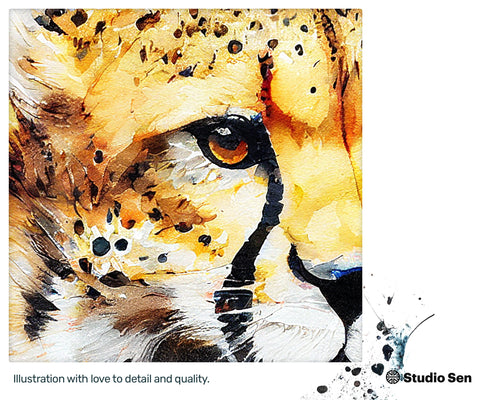 Swift Zippy Cheetah, Oasis Warming Decoration, Quaint Delightful Liquid Vibrant Dreamy Wall Art
