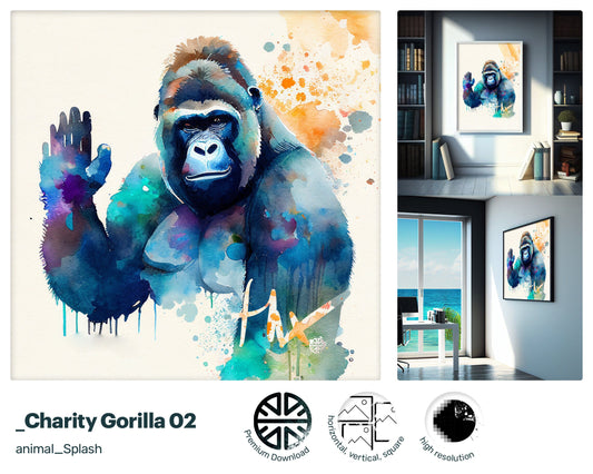 Strong Heartwarming Gorilla, Fun Winsome artwork, Radiant Quirky Xenial Dazzling Vibrant Acrylic print