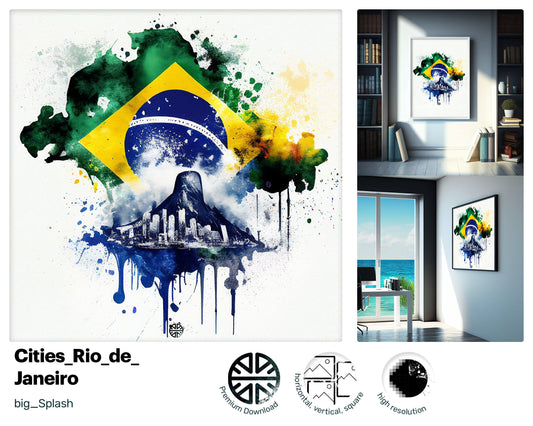 Strong Refreshing Rio de Janeiro, Zany Fantastic Giclée print, Trending Kaleidoscopic Zany Admired Tender Giclée print