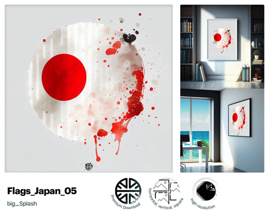 Squishy Joyful Japanese flag, Perky Engaging Canvas, Oasis Nifty Perky Lush Soothing Instant Download