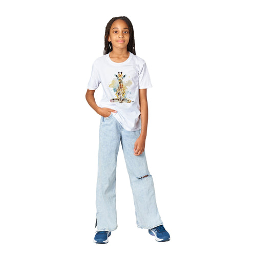 Chill Giraffe's Yoga Lotus Seat | Soft Kids Round Neck Shirt