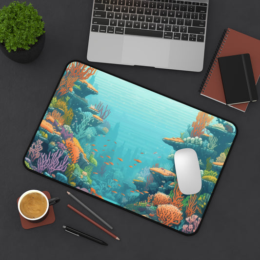 Great Barrier Reef Pixel Art Desk Mat: Dive into Gaming Depths