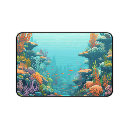 Great Barrier Reef Pixel Art Desk Mat: Dive into Gaming Depths