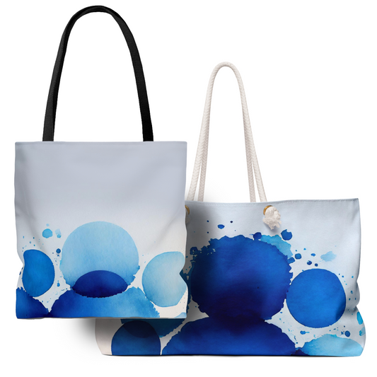 Blue Dots 2 Bags Combo: Tote & Weekender - Perfect Duo for Swimming Enthusiasts by SenBags