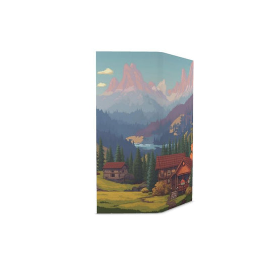 Pixel Art Paravent: Dual-Design Room Divider - Bavarian Landscape & Great Barrier Reef, Stylish Decor, 150 cm