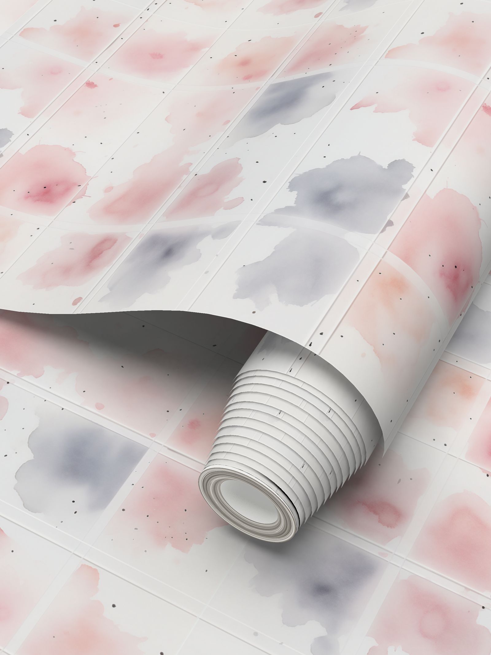 Elegant Fusion Wallpaper Symphony of Watercolor Splashes & Minimal