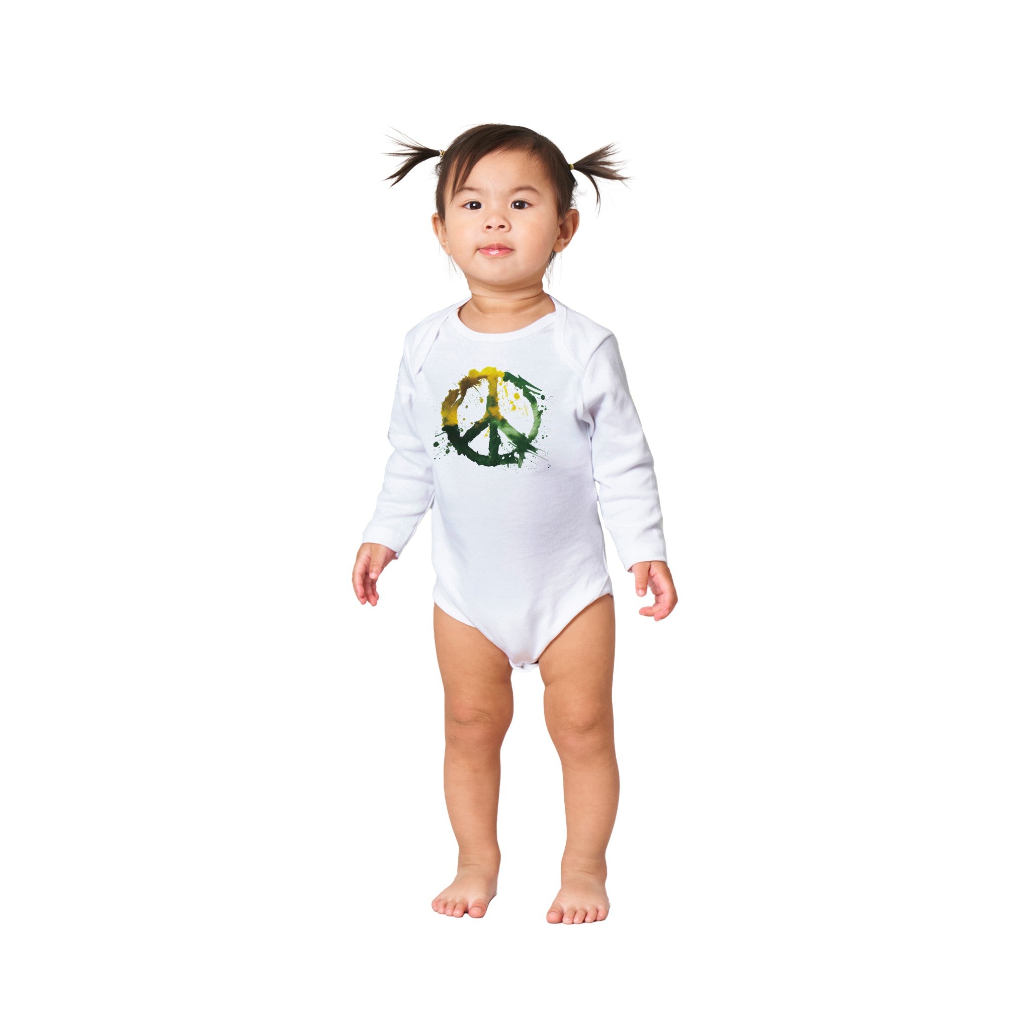 Charming Choices: Long-Sleeved Baby Romper Suit - Peace Baby, SenPets Original