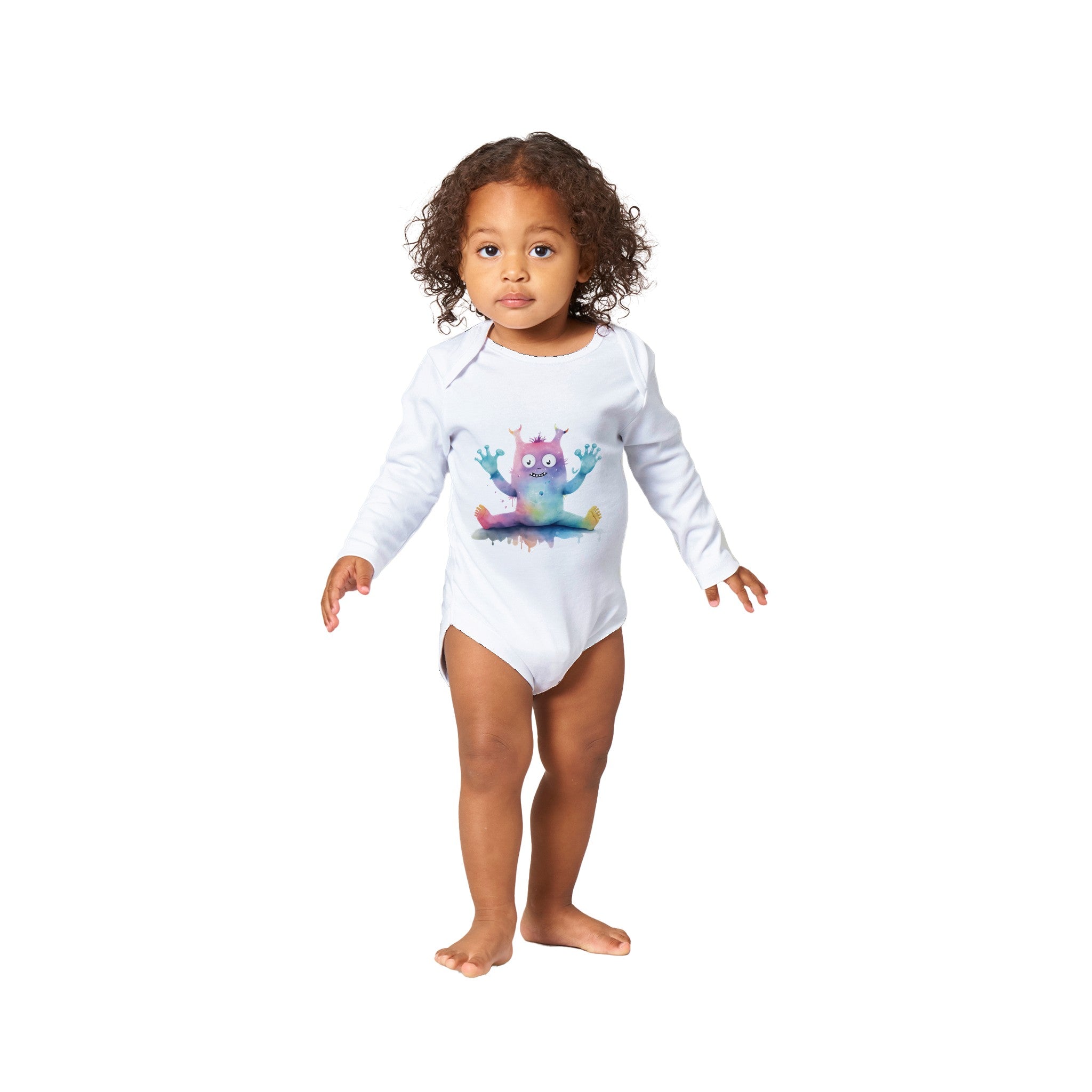 Charming Choices: Long-Sleeved Baby Romper Suit - Cute Night Monster, SenPets Original