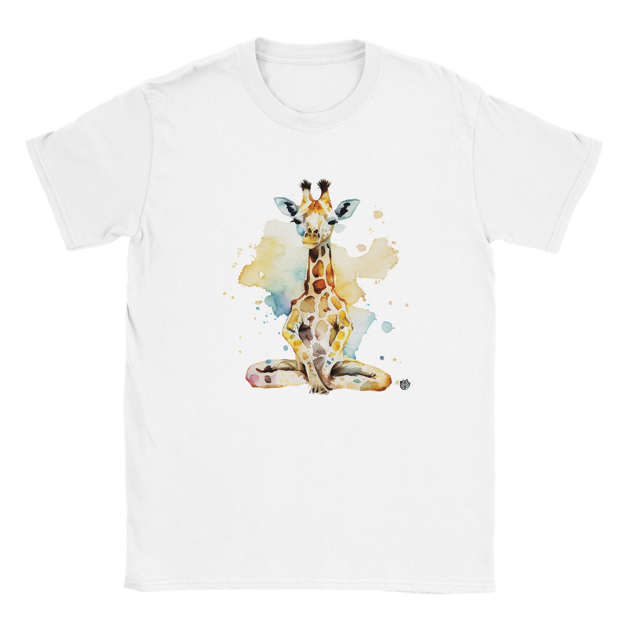 Playful Giraffe's Yoga Play | Soft Kids Round Neck Shirt