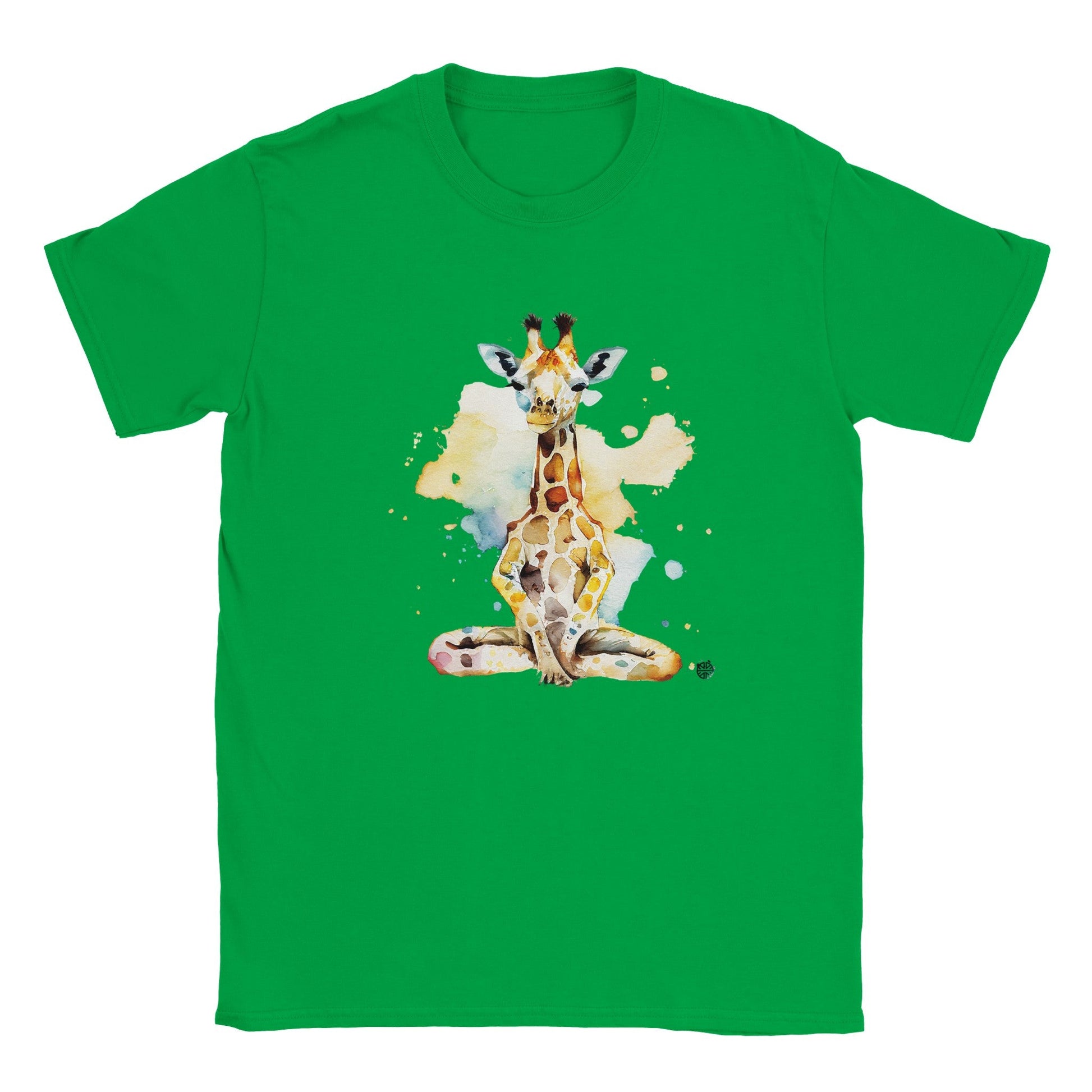 Chill Giraffe's Yoga Lotus Seat | Soft Kids Round Neck Shirt