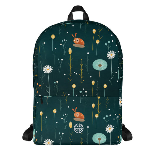 Elegantly Funky Floral & Snail Backpack: Your Versatile Companion from Workouts to Work!