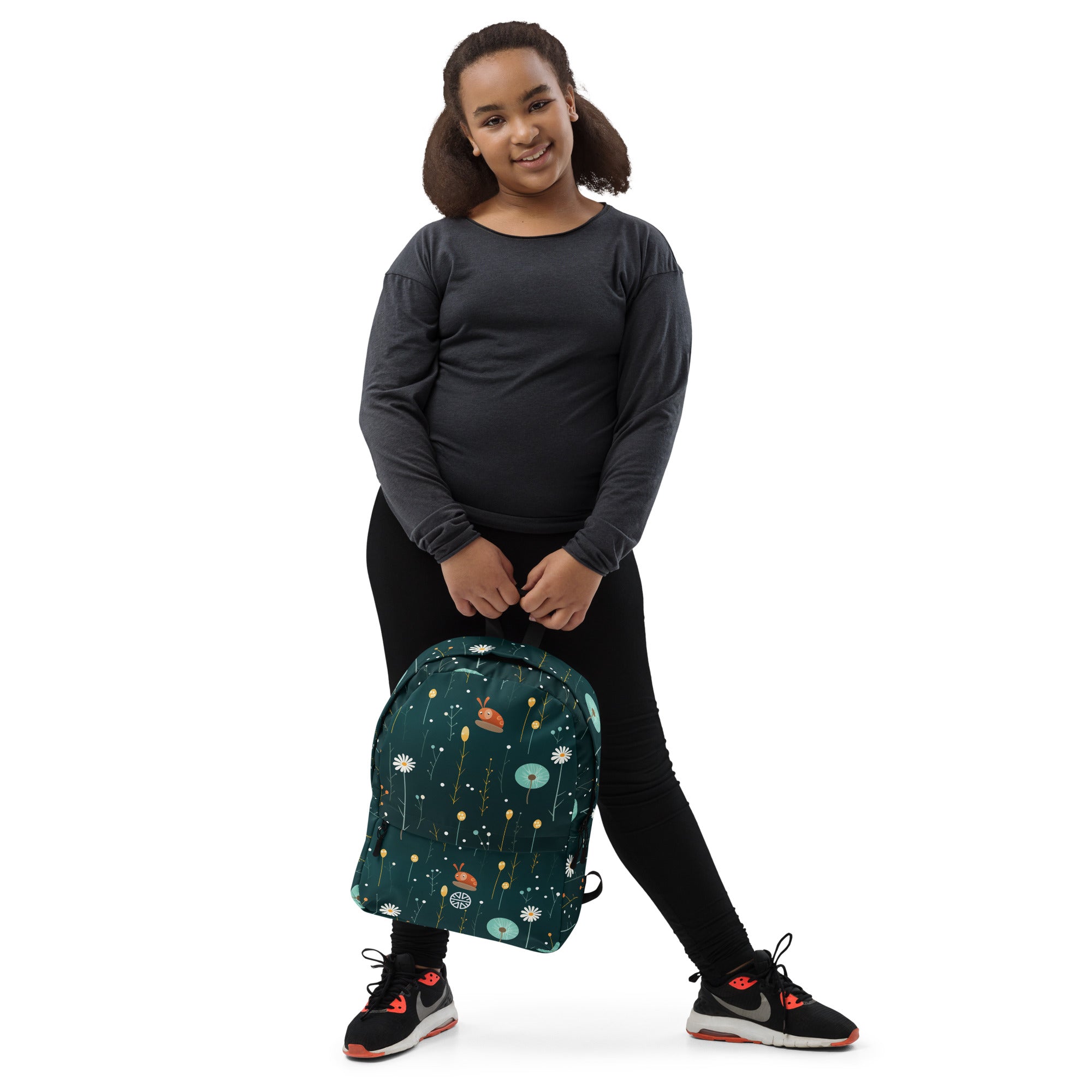 Elegantly Funky Floral & Snail Backpack: Your Versatile Companion from Workouts to Work!