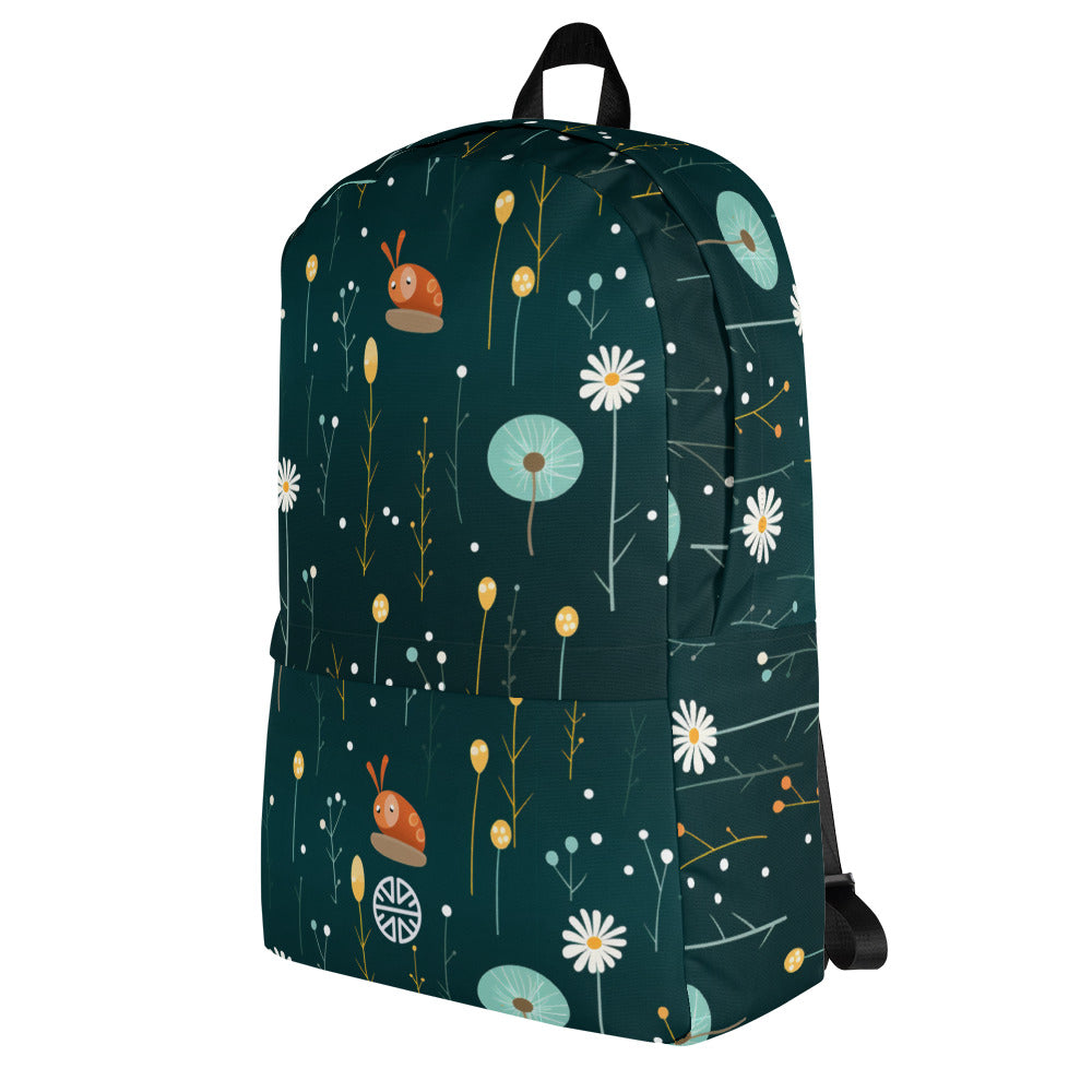 Elegantly Funky Floral & Snail Backpack: Your Versatile Companion from Workouts to Work!