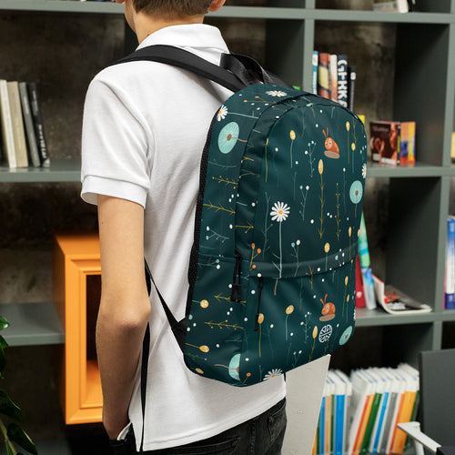 Elegantly Funky Floral & Snail Backpack: Your Versatile Companion from Workouts to Work!