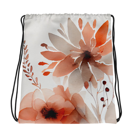 Delicate Feminine Blossom Drawstring Sports Bag