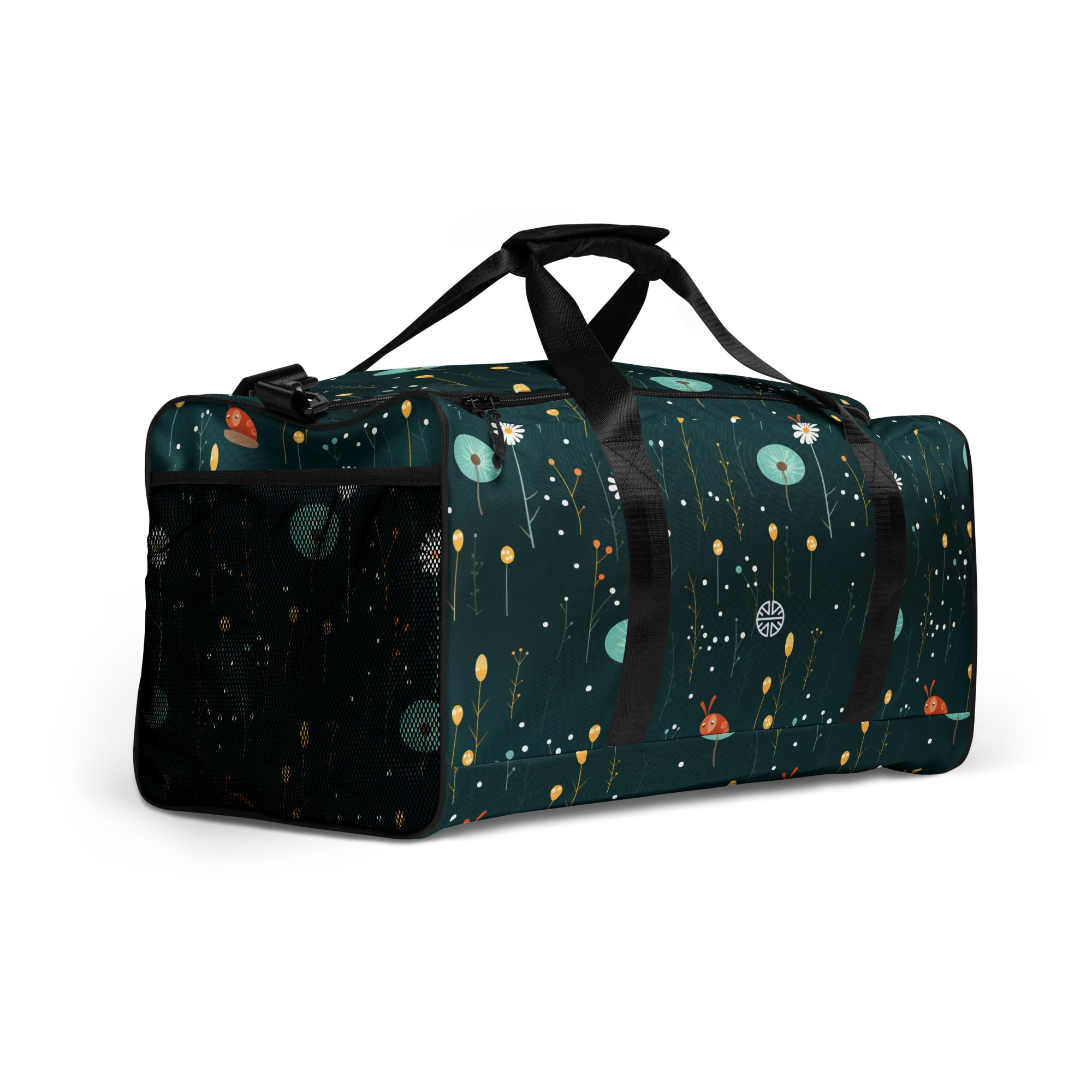 Elegant Floral Snail Duffle: Your Chic Travel Companion Awaits!