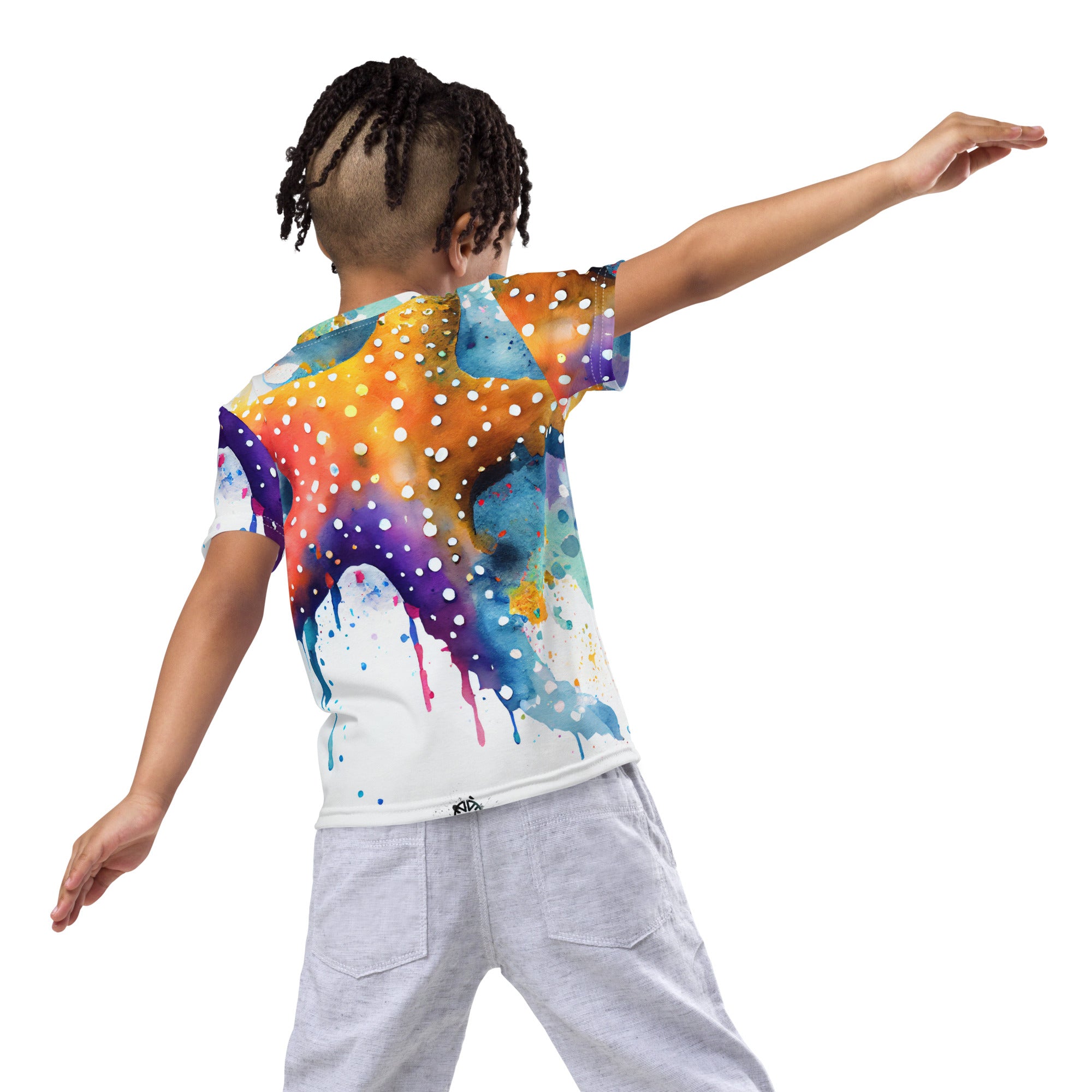 Radiant Rainbow Starfish Parade: A Whimsical Sea-Inspired All-Over Print Shirt!