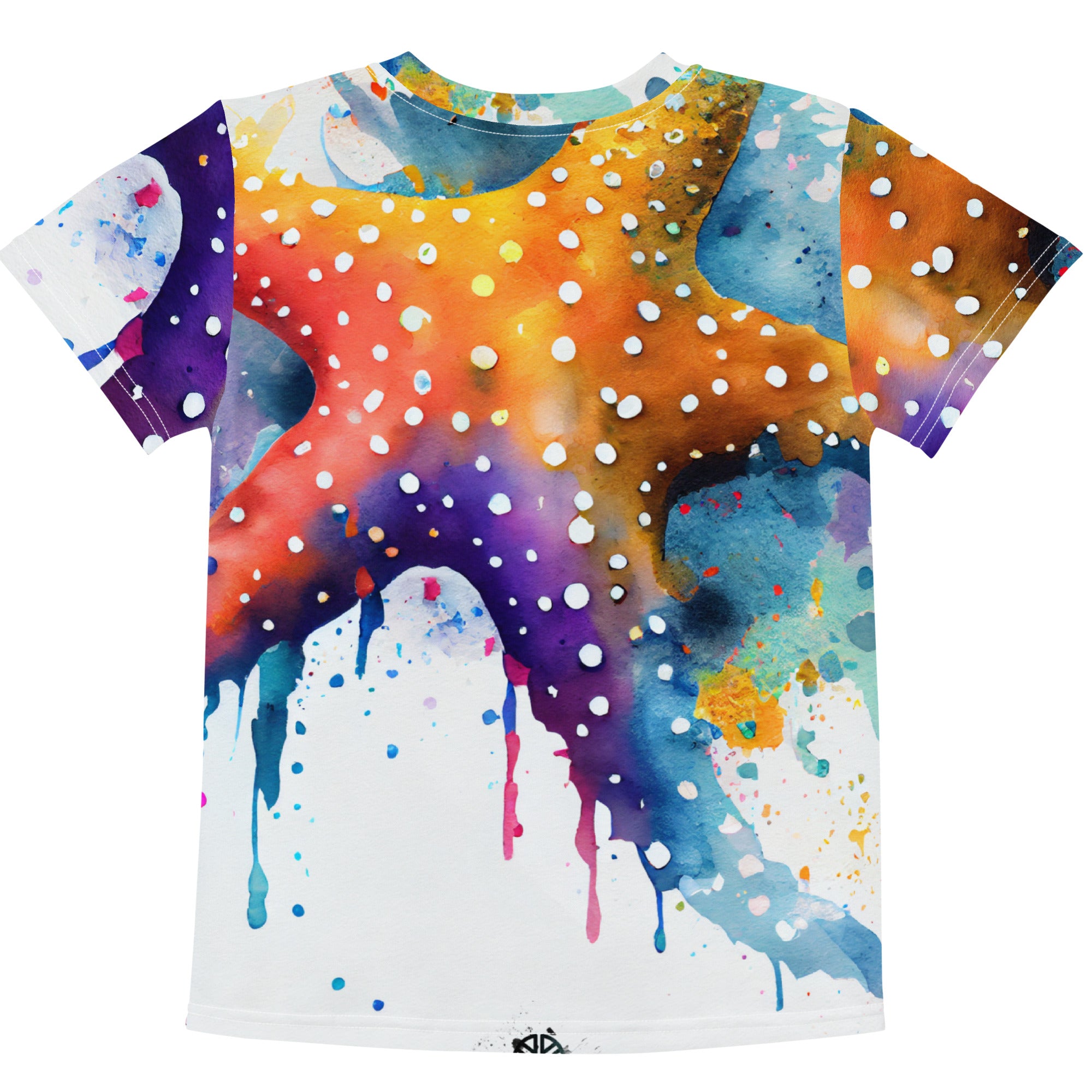 Radiant Rainbow Starfish Parade: A Whimsical Sea-Inspired All-Over Print Shirt!