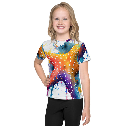 Radiant Rainbow Starfish Parade: A Whimsical Sea-Inspired All-Over Print Shirt!