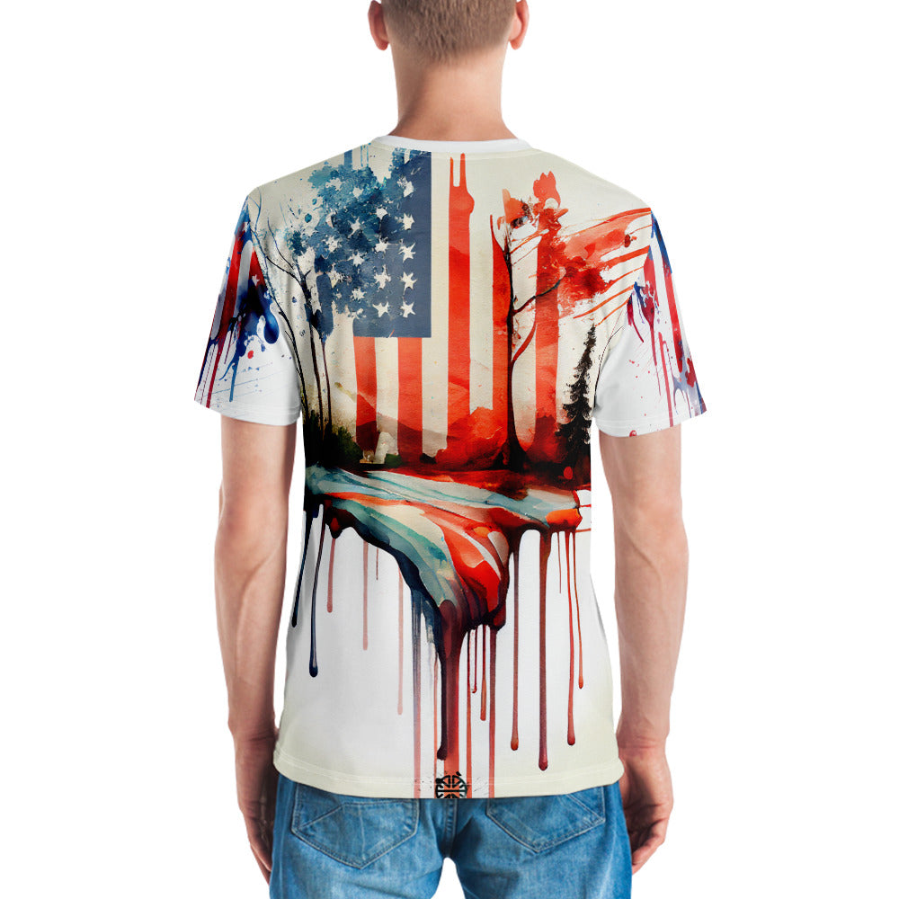 Expressive Graffiti USA: All-Over Printed T-Shirt - Wild & Rocker Style National Pride