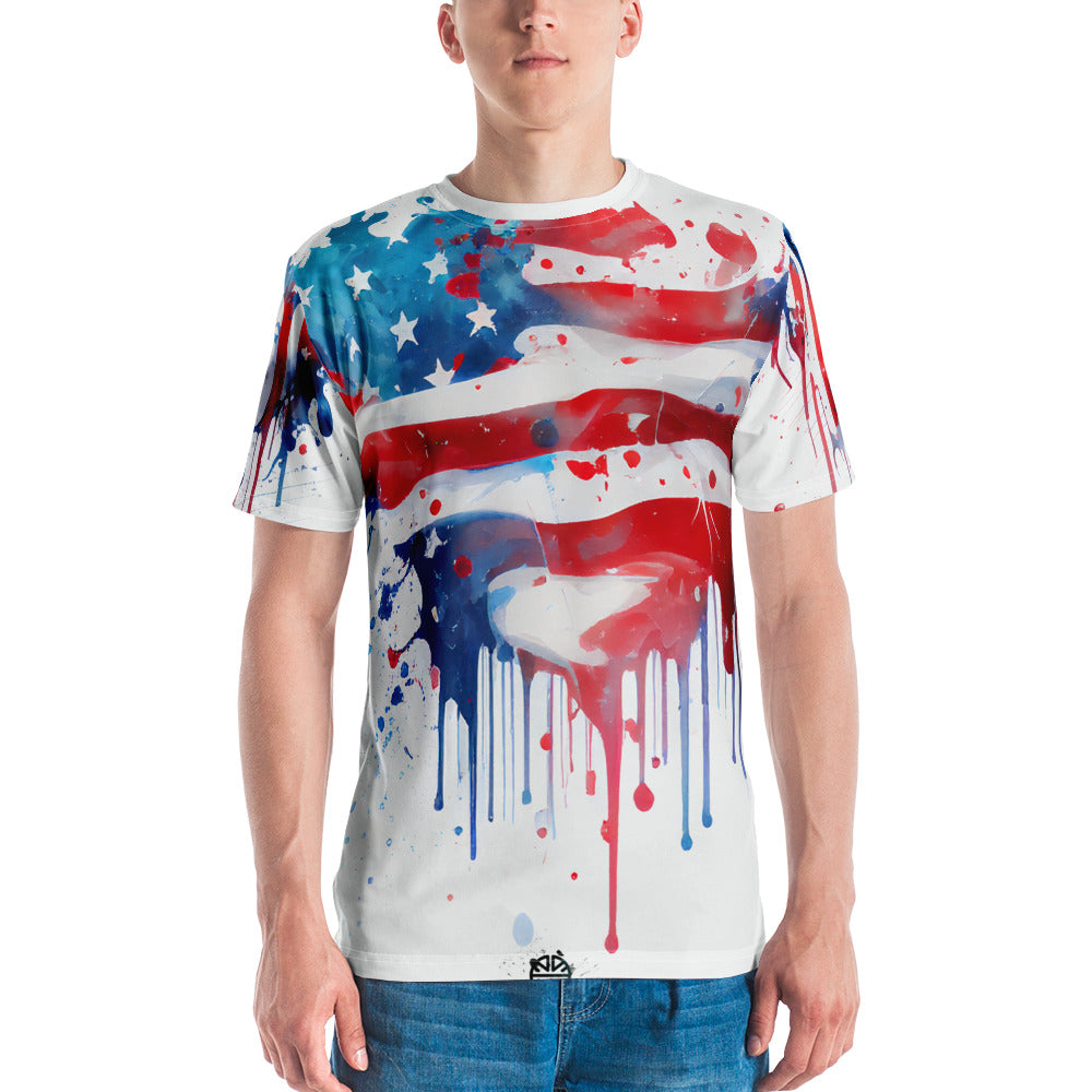 Expressive Graffiti USA: All-Over Printed T-Shirt - Wild & Rocker Style National Pride