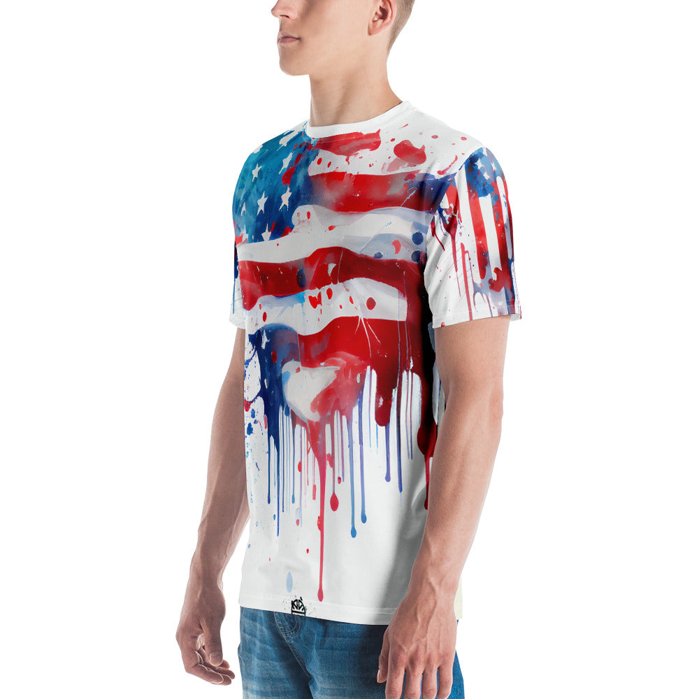 Expressive Graffiti USA: All-Over Printed T-Shirt - Wild & Rocker Style National Pride