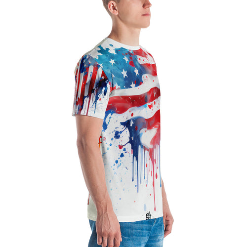 Expressive Graffiti USA: All-Over Printed T-Shirt - Wild & Rocker Style National Pride