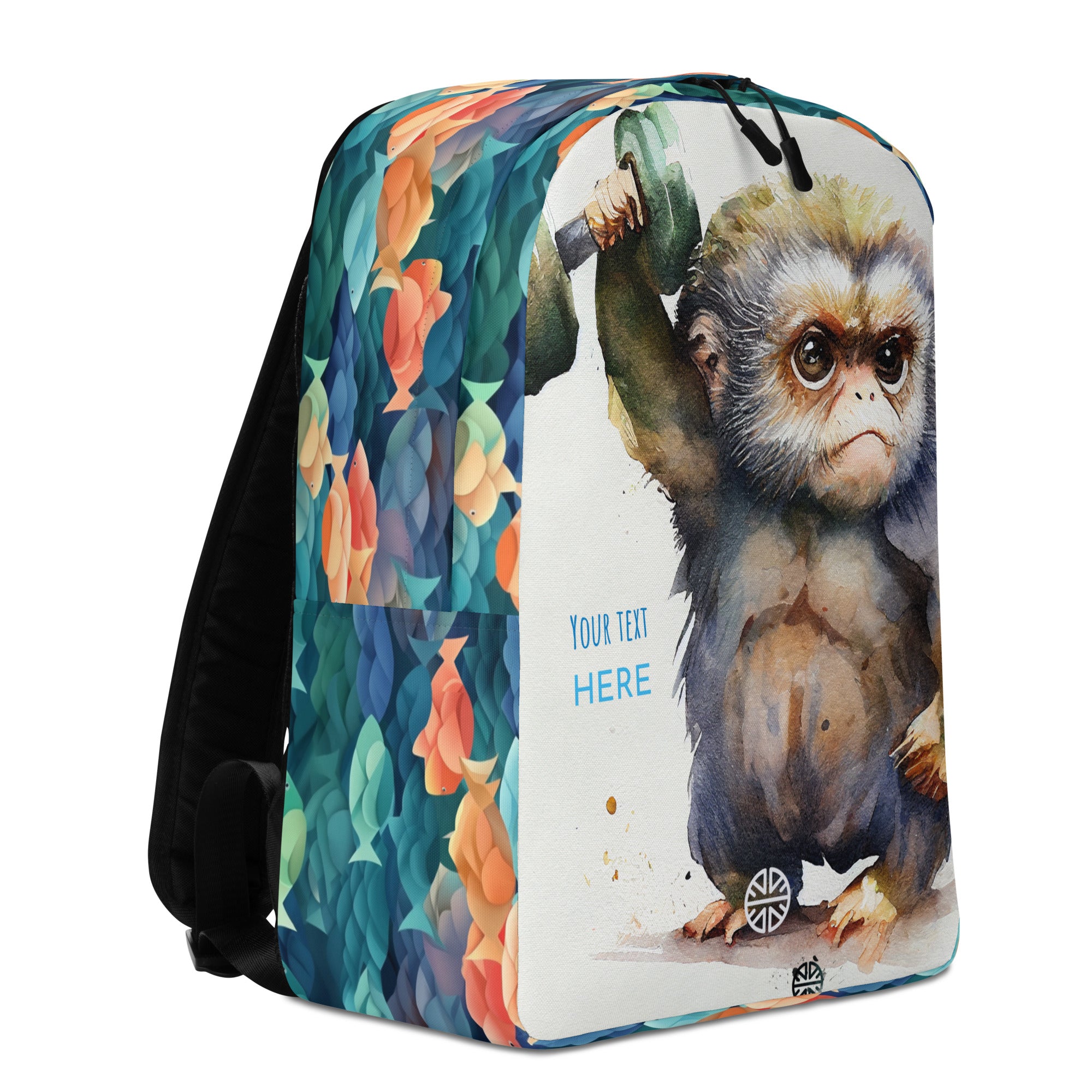 Fit Marmoset Flexing Strength: Watercolor Artwork, Adorable Primate Lifting Dumbbell, Perfect for Gym Lovers and Animal Enthusiasts, Showcase Determination and Cuteness Combined