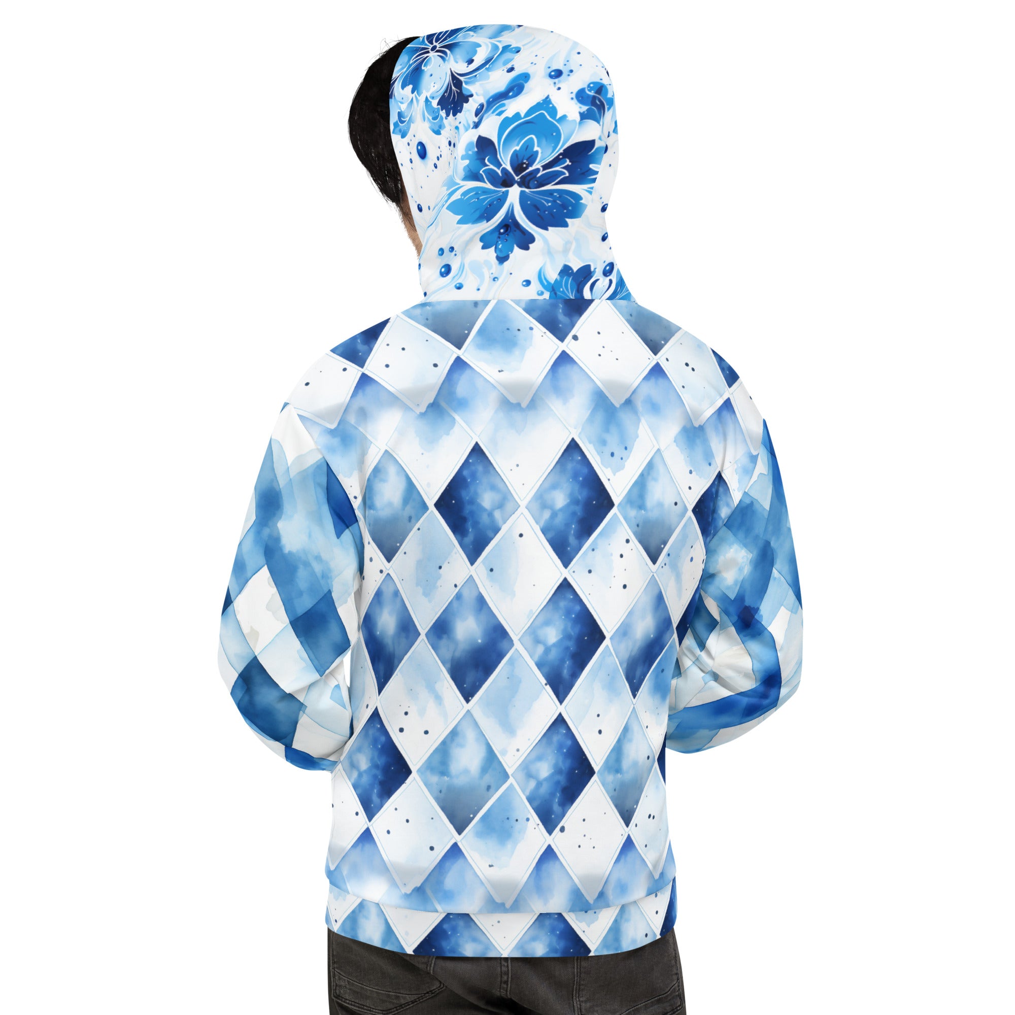 Goaßgschau 2.0 Modern Tradition Hoodie: Oktoberfest Bavarian Rhombus - Splashy & Vibrant All-Over Print Design