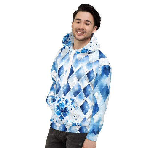 Goaßgschau 2.0 Modern Tradition Hoodie: Oktoberfest Bavarian Rhombus - Splashy & Vibrant All-Over Print Design