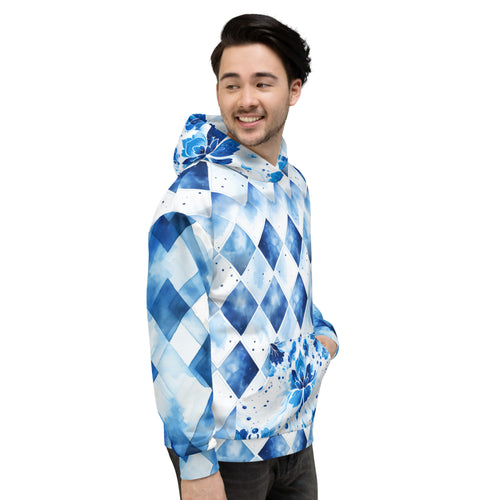 Goaßgschau 2.0 Modern Tradition Hoodie: Oktoberfest Bavarian Rhombus - Splashy & Vibrant All-Over Print Design