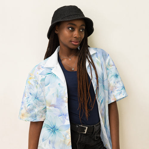 Subtle Elegance in Bloom: Whispering Floral Soft Pastel Unisex Hawaii Shirt - A Chic & Stylish Statement in Every Thread