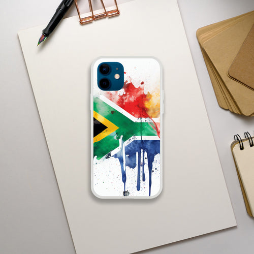 South African Flag Splash: Vibrant Flexi Smartphone Case