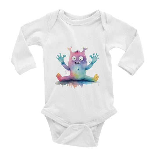 Charming Choices: Long-Sleeved Baby Romper Suit - Cute Night Monster, SenPets Original