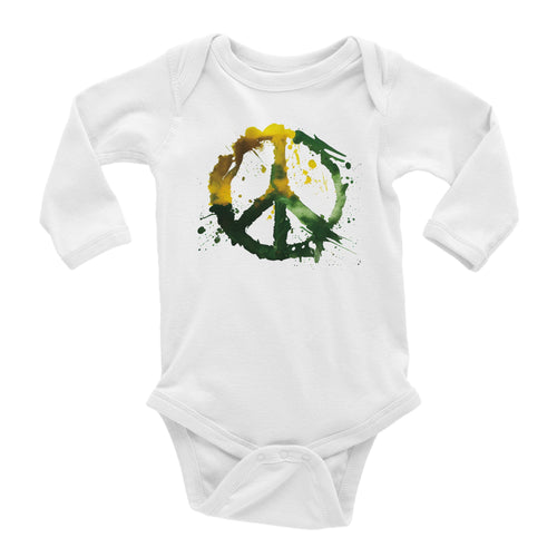 Charming Choices: Long-Sleeved Baby Romper Suit - Peace Baby, SenPets Original