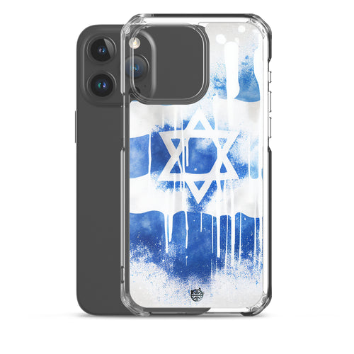 Clear Case for iPhone®| Eternal Support | Israel Flag Splash Smartphone Cover | FREE Shipping Worldwide!