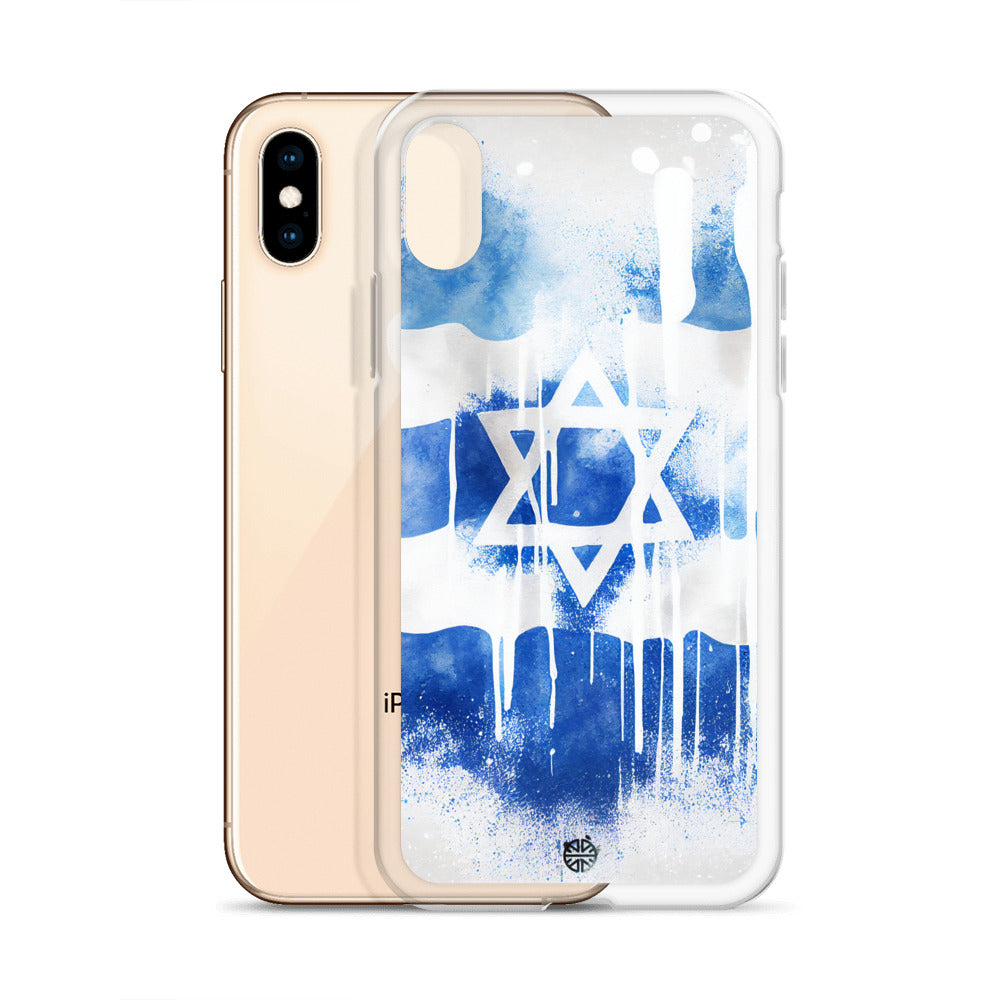 Clear Case for iPhone®| Eternal Support | Israel Flag Splash Smartphone Cover | FREE Shipping Worldwide!