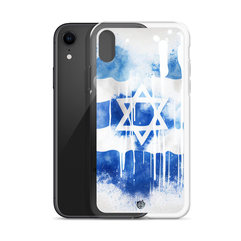 Clear Case for iPhone®| Eternal Support | Israel Flag Splash Smartphone Cover | FREE Shipping Worldwide!