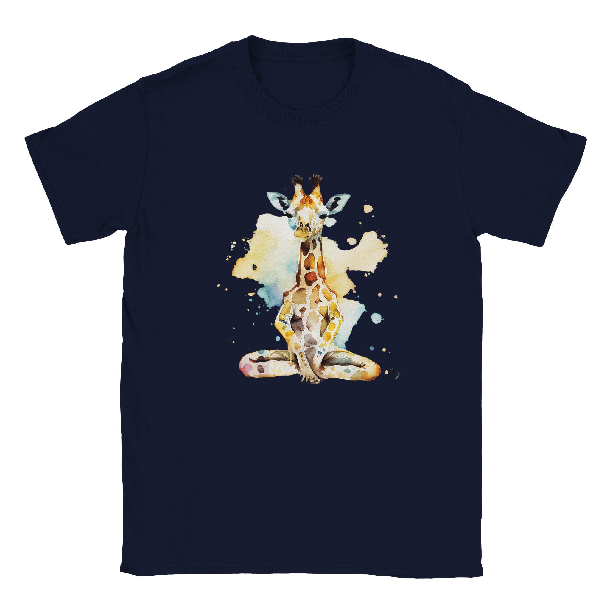 Playful Giraffe's Yoga Play | Soft Kids Round Neck Shirt