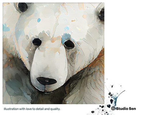 Majestic Unique Polar Bear, Quaint Tranquil Decoration, Playful Modern Soothing Magical Upbeat Prints
