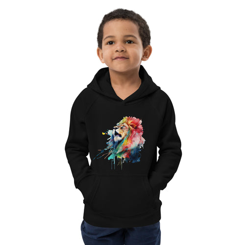 Colorful Splashy Lion Head Kids Hoodie: Roar into Style and Comfort