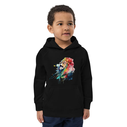 Colorful Splashy Lion Head Kids Hoodie: Roar into Style and Comfort