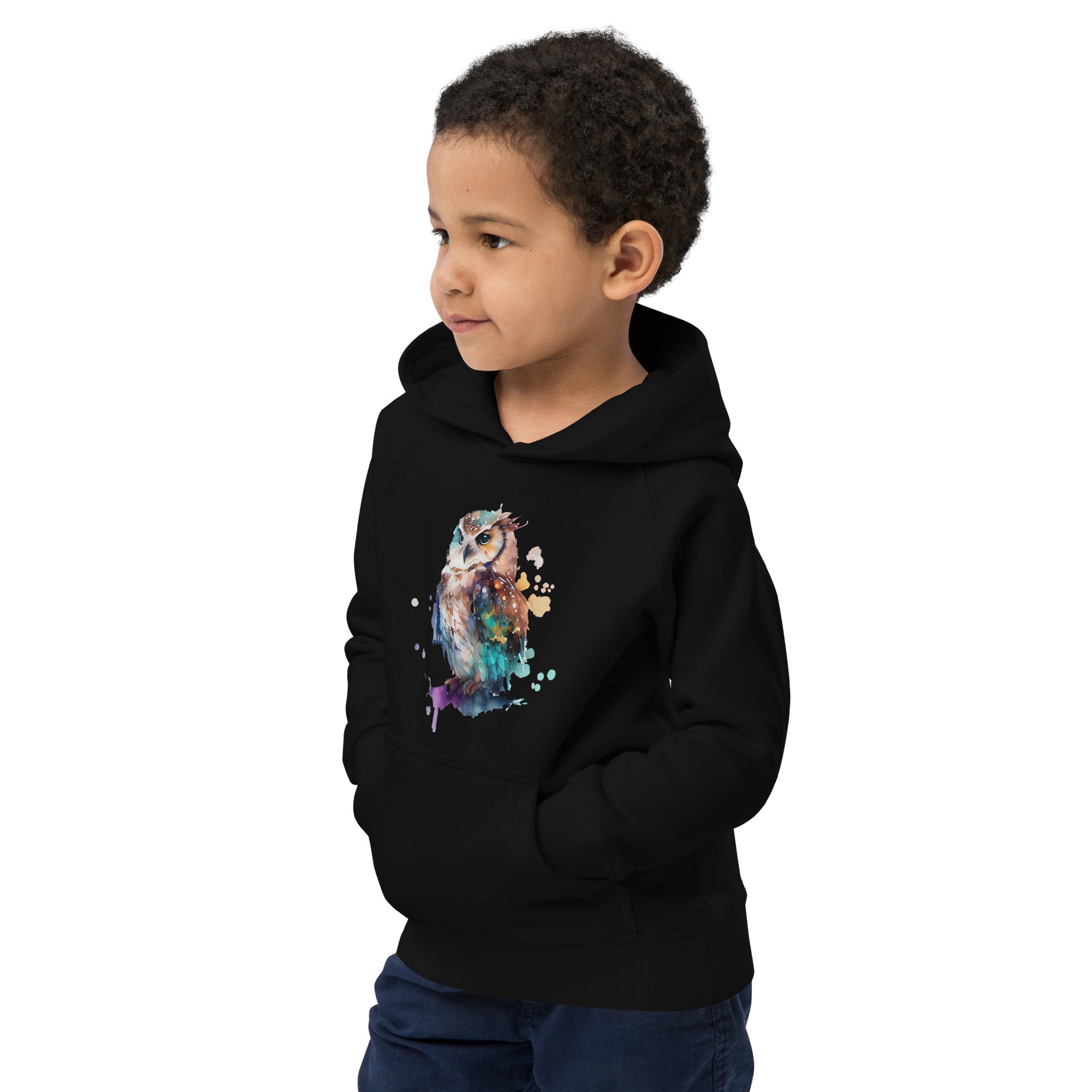 Colorful Owl of Wisdom Kids Hoodie: Where Wisdom Meets Style