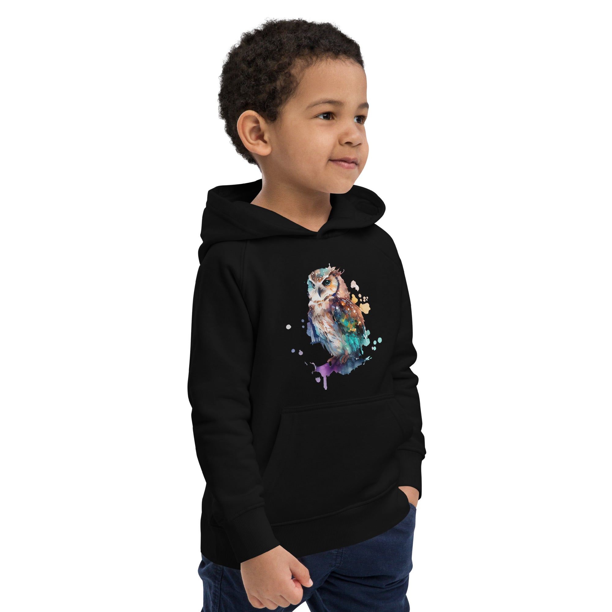 Colorful Owl of Wisdom Kids Hoodie: Where Wisdom Meets Style