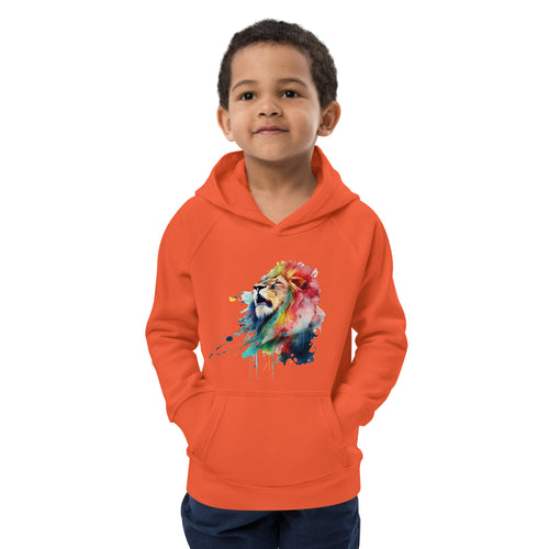 Colorful Splashy Lion Head Kids Hoodie: Roar into Style and Comfort