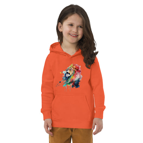 Colorful Splashy Lion Head Kids Hoodie: Roar into Style and Comfort